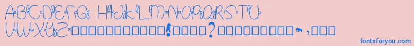 Kidtoy Font – Blue Fonts on Pink Background