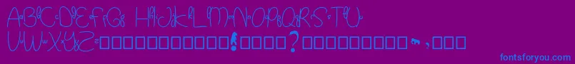Kidtoy Font – Blue Fonts on Purple Background