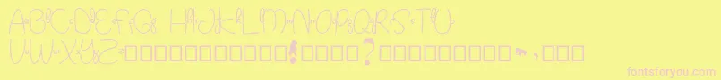 Kidtoy Font – Pink Fonts on Yellow Background