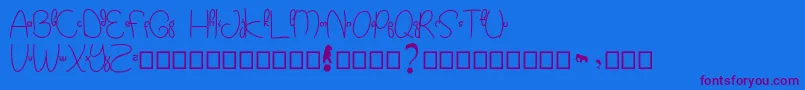 Kidtoy Font – Purple Fonts on Blue Background