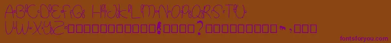 Kidtoy-fontti – violetit fontit ruskealla taustalla