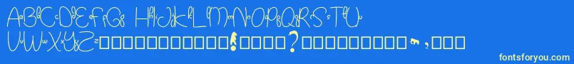Kidtoy Font – Yellow Fonts on Blue Background