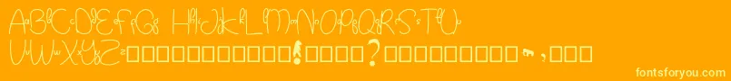 Kidtoy-fontti – keltaiset fontit oranssilla taustalla
