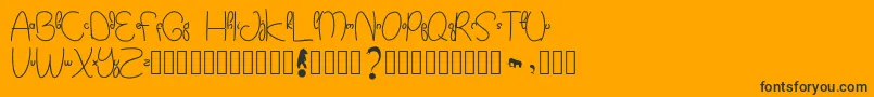 Kidtoy-Schriftart – Schwarze Schriften auf orangefarbenem Hintergrund