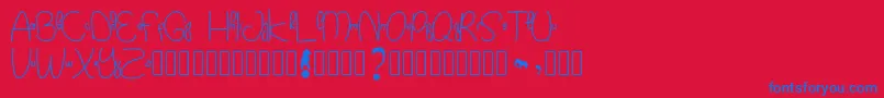 Kidtoy Font – Blue Fonts on Red Background