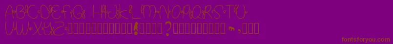 Kidtoy-Schriftart – Braune Schriften auf violettem Hintergrund