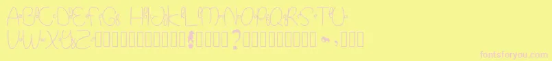 Kidtoy Font – Pink Fonts on Yellow Background