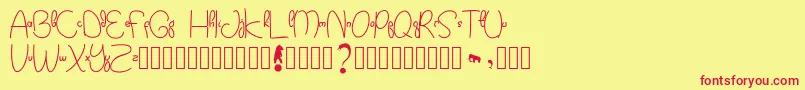 Kidtoy Font – Red Fonts on Yellow Background