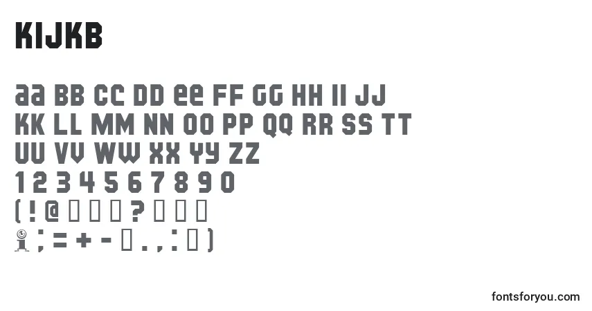 Fuente KIJKB    (131633) - alfabeto, números, caracteres especiales