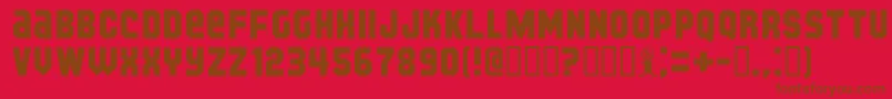 KIJKB   -fontti – ruskeat fontit punaisella taustalla