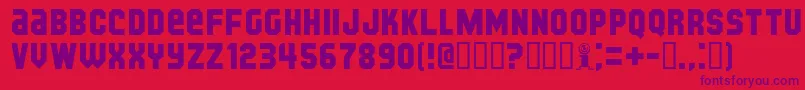 Police KIJKB    – polices violettes sur fond rouge