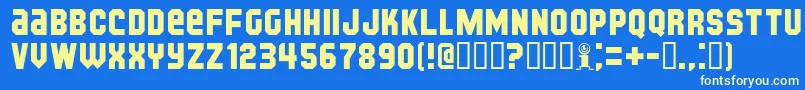 KIJKB   -Schriftart – Gelbe Schriften auf blauem Hintergrund