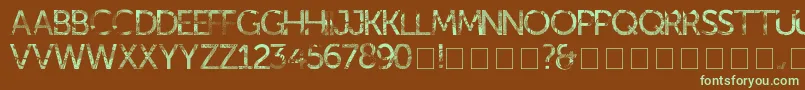 kill ed Font – Green Fonts on Brown Background