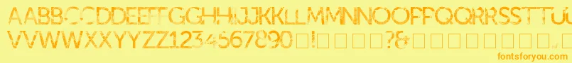 kill ed Font – Orange Fonts on Yellow Background