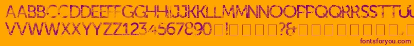 kill ed Font – Purple Fonts on Orange Background
