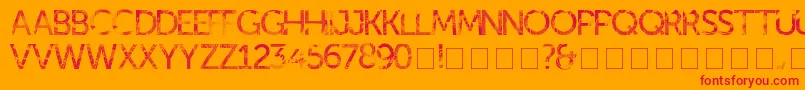 kill ed-Schriftart – Rote Schriften auf orangefarbenem Hintergrund