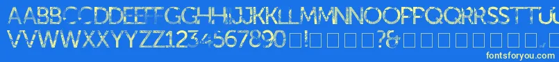 kill ed-Schriftart – Gelbe Schriften auf blauem Hintergrund