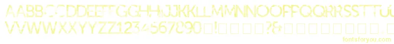 kill ed Font – Yellow Fonts on White Background