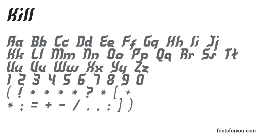 Fuente Kill (131637) - alfabeto, números, caracteres especiales