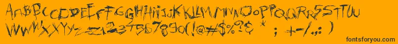 Killer s Move-Schriftart – Schwarze Schriften auf orangefarbenem Hintergrund