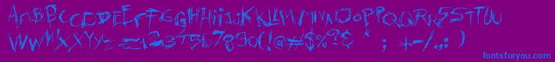 Killer s Move-Schriftart – Blaue Schriften auf violettem Hintergrund