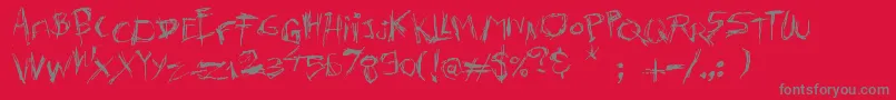 Killer s Move-Schriftart – Graue Schriften auf rotem Hintergrund