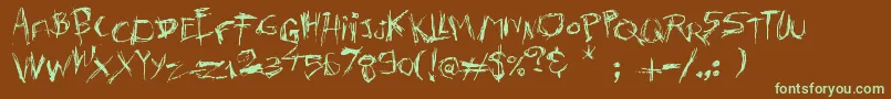 Killer s Move-fontti – vihreät fontit ruskealla taustalla