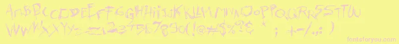 Killer s Move-Schriftart – Rosa Schriften auf gelbem Hintergrund