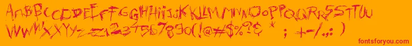 Killer s Move-Schriftart – Rote Schriften auf orangefarbenem Hintergrund