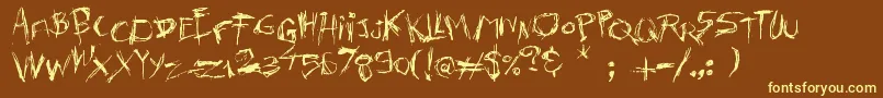 Killer s Move-Schriftart – Gelbe Schriften auf braunem Hintergrund