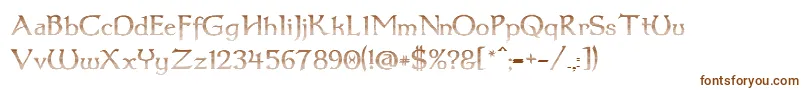Шрифт Dumbledor3CutUp – коричневые шрифты на белом фоне