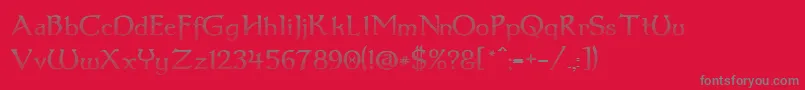 Dumbledor3CutUp Font – Gray Fonts on Red Background