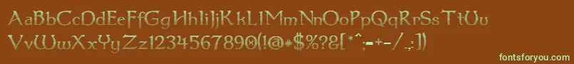 Dumbledor3CutUp Font – Green Fonts on Brown Background