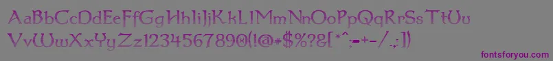 Шрифт Dumbledor3CutUp – фиолетовые шрифты на сером фоне