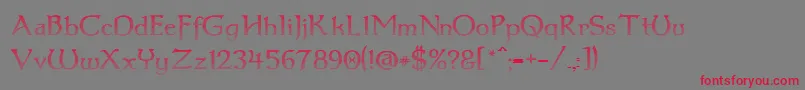 Dumbledor3CutUp Font – Red Fonts on Gray Background