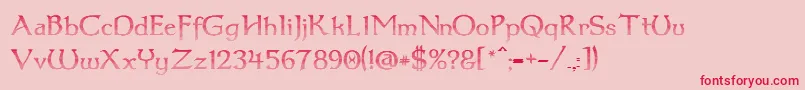 Dumbledor3CutUp Font – Red Fonts on Pink Background