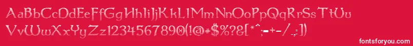 Dumbledor3CutUp Font – White Fonts on Red Background