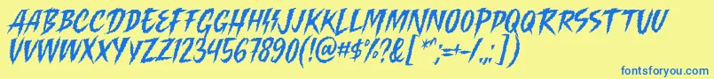 Killing Harmonic Font by Keithzo 7NTypes Font – Blue Fonts on Yellow Background
