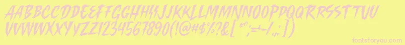 フォントKilling Harmonic Font by Keithzo 7NTypes – ピンクのフォント、黄色の背景
