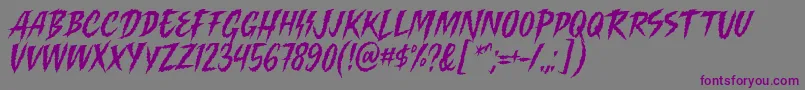 フォントKilling Harmonic Font by Keithzo 7NTypes – 紫色のフォント、灰色の背景