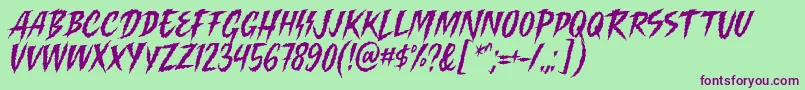 フォントKilling Harmonic Font by Keithzo 7NTypes – 緑の背景に紫のフォント
