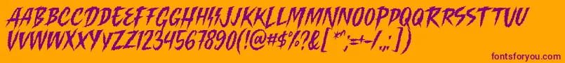 フォントKilling Harmonic Font by Keithzo 7NTypes – オレンジの背景に紫のフォント