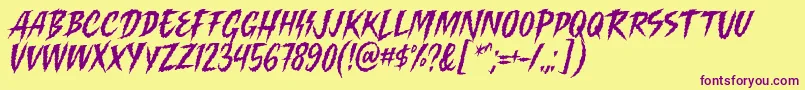 Killing Harmonic Font by Keithzo 7NTypes Font – Purple Fonts on Yellow Background