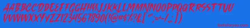 Czcionka Killing Harmonic Font by Keithzo 7NTypes – czerwone czcionki na niebieskim tle