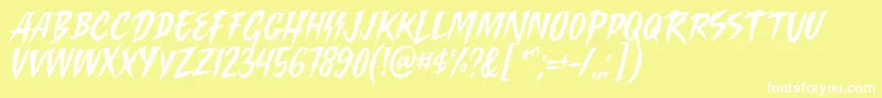 フォントKilling Harmonic Font by Keithzo 7NTypes – 黄色い背景に白い文字