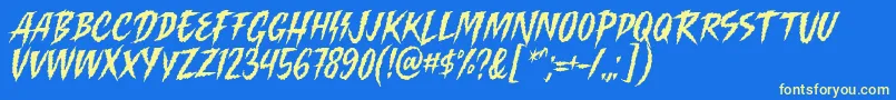 Czcionka Killing Harmonic Font by Keithzo 7NTypes – żółte czcionki na niebieskim tle