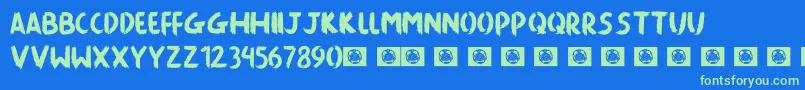 Killing The Moon Font – Green Fonts on Blue Background