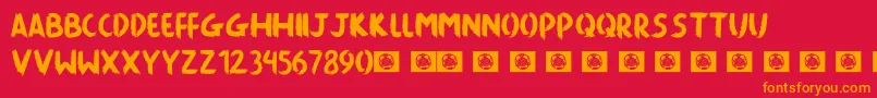 Killing The Moon Font – Orange Fonts on Red Background