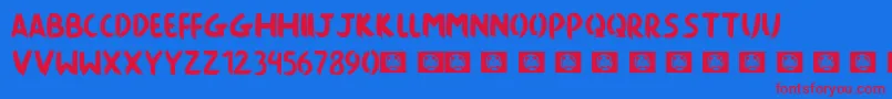 Killing The Moon Font – Red Fonts on Blue Background