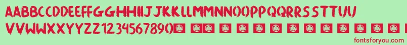 Killing The Moon Font – Red Fonts on Green Background